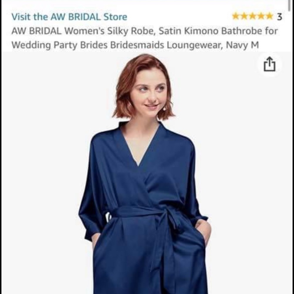 AW Navy bridal robe
